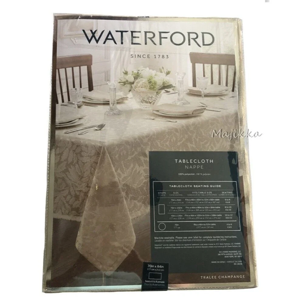 Waterford Luxury Tralee Tablecloth Steel Gray 70x84